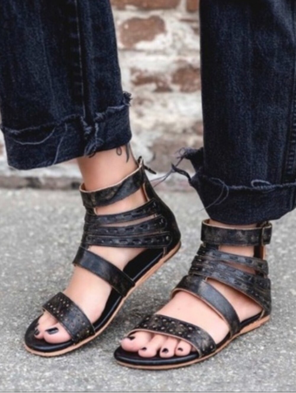 Bed Stu Artemis gladiator sandals Black Size 10